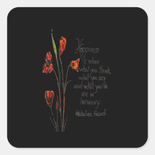 Happiness Square Sticker