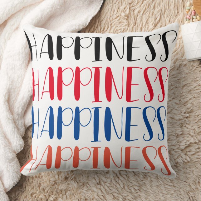 Happiness Throw Pillow (Blanket)