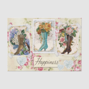 Happiness Victorian Steampunk Boots Tissue Paper