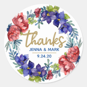 Happiness Wedding Thanks Party Favour Stickers