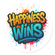 Happiness Wins Graffiti Design