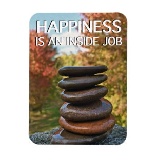 Happiness Zen Stones Motivational Inspiration Magnet