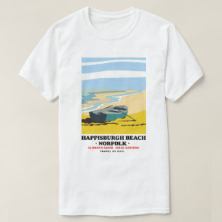 Happisburgh Beach Norfolk travel poster T-Shirt