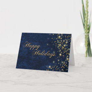 Happly Holidays Greeting Card - SMD Blue & Gold