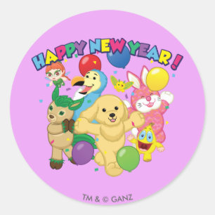 Happpy New Year Classic Round Sticker