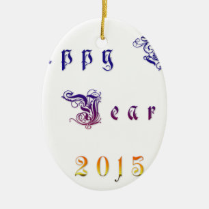 Happu New Year 2015 Hakuna Matata wishes.png Ceramic Tree Decoration