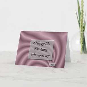 Happy12th. Wedding Anniversary Card