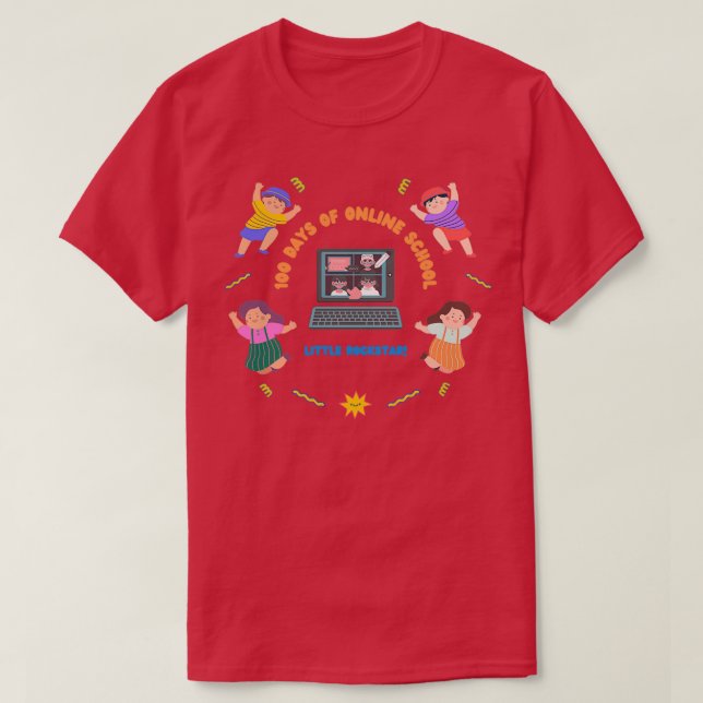 Happy 00 days of online school Little Rockstar T-Shirt (Design Front)