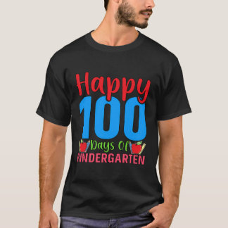Happy 100 Day Of Kindergarten Kindergarten School T-Shirt