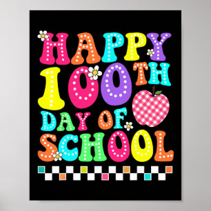 Happy 100 Day Of School Back To School Smile Face Poster