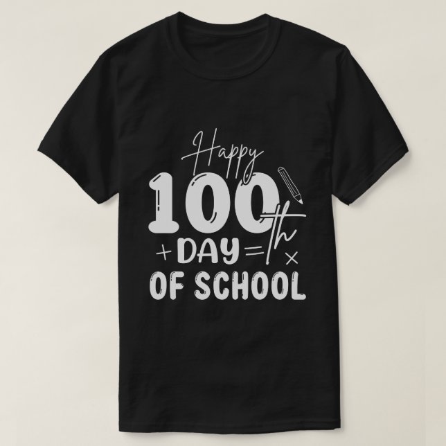 Happy 100 day of school Teachers Kids Child Happy  T-Shirt (Design Front)