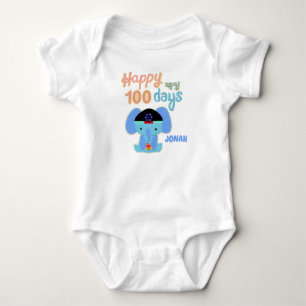 Happy 100 Days Baek-il Baby Elephant Personalised Bodysuit