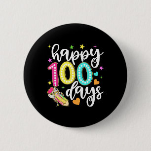 Happy 100 Days Coquette Bow Apple 100th Day Of Sch 6 Cm Round Badge