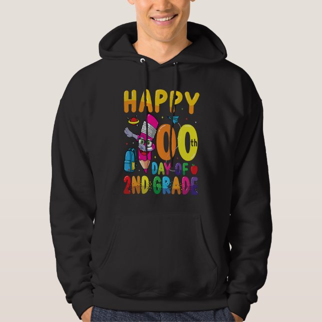 Happy 100 Days Of 2nd Grade Students 100 Days Of S Hoodie (Front)