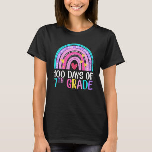 Happy 100 Days Of 7th Grade Rainbow 100th Day Of S T-Shirt