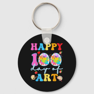 Happy 100 Days Of Art School Teachers Girls Boys G Key Ring