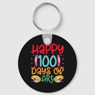 Happy 100 Days Of Art School Teachers Girls Boys G Key Ring