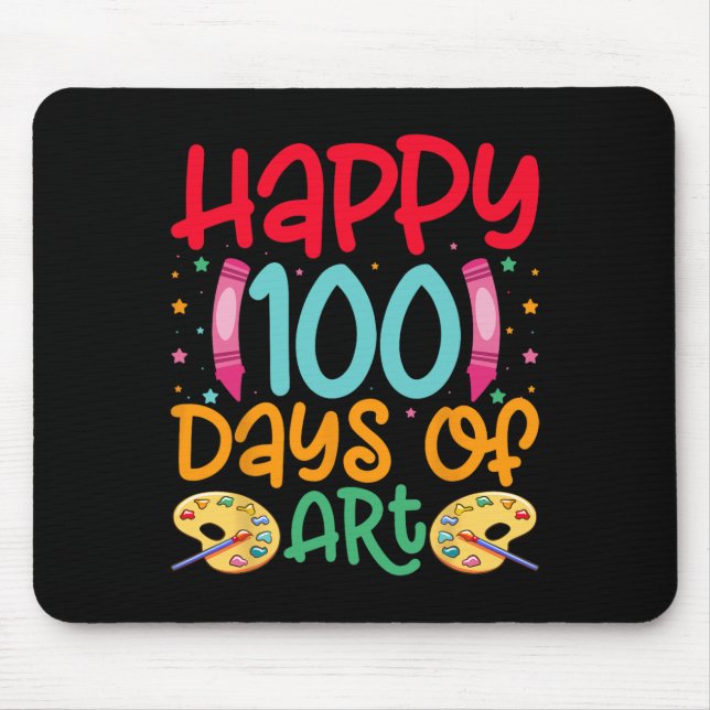 Happy 100 Days Of Art School Teachers Girls Boys G Mouse Mat (Front)