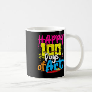 Happy 100 Days Of Art Teacher Student 100th Day Of Coffee Mug