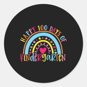 Happy 100 Days Of Kindergarten 100 Day Of School R Classic Round Sticker