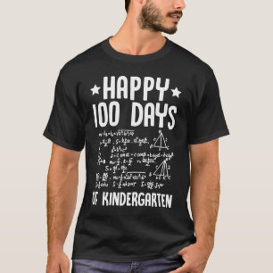 Happy 100 Days Of Kindergarten Math Teacher Equati T-Shirt