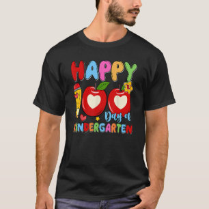 Happy 100 Days Of Kindergarten Pencil Apples Kids T-Shirt