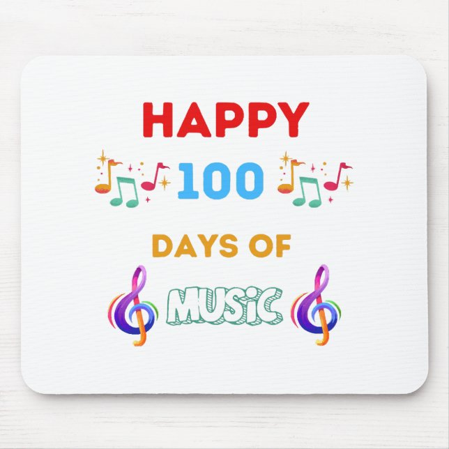 Happy 100 Days Of music Mouse Mat (Front)