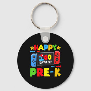 Happy 100 Days Of Pre-k Gaming 100th Day School Bo Key Ring