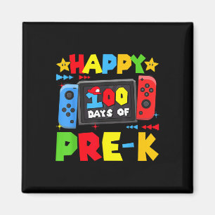 Happy 100 Days Of Pre-k Gaming 100th Day School Bo Magnet