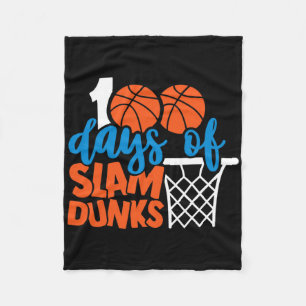 Happy 100 Days Of School 100 Days Of Slam Dunks By Fleece Blanket