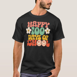 Happy 100 Days Of School 100 Days Smarter Groovy R T-Shirt