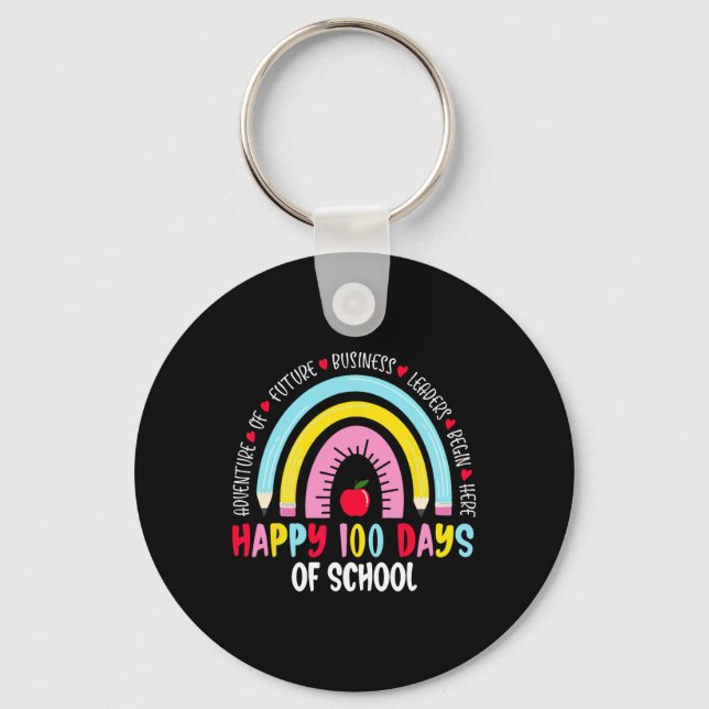 Happy 100 Days Of School 100th Day Of School  Key Ring (Front)