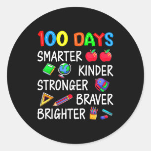 Happy 100 Days Of School 100th Day Of School Kids  Classic Round Sticker