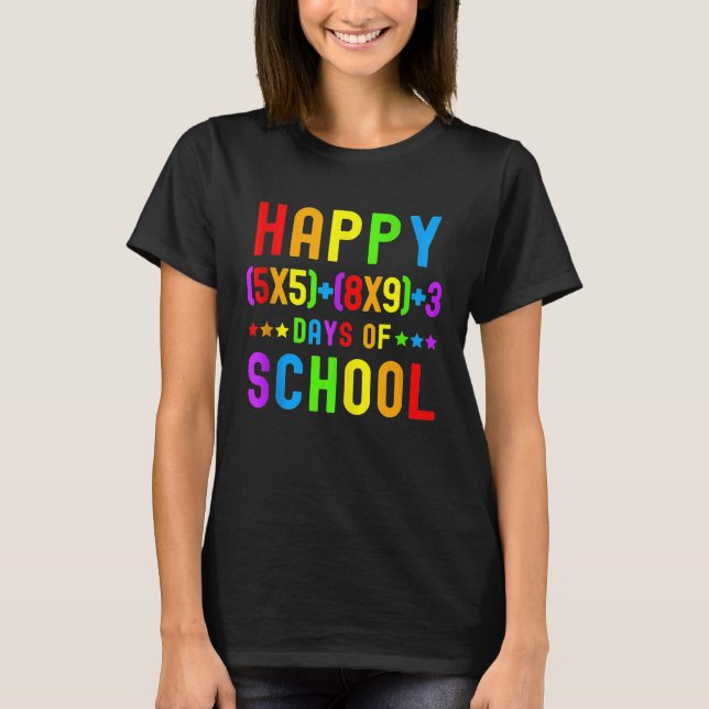 Happy 100 Days Of School 100th Day of School Math  T-Shirt (Front)