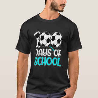 Happy 100 Days Of School 100th Day Soccer Teacher  T-Shirt
