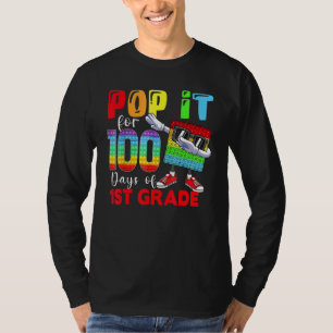 Happy 100 Days Of School 1st Grade 100th Day Pop I T-Shirt