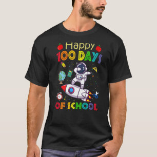 Happy 100 Days Of School Astronaut Outer Space Kid T-Shirt