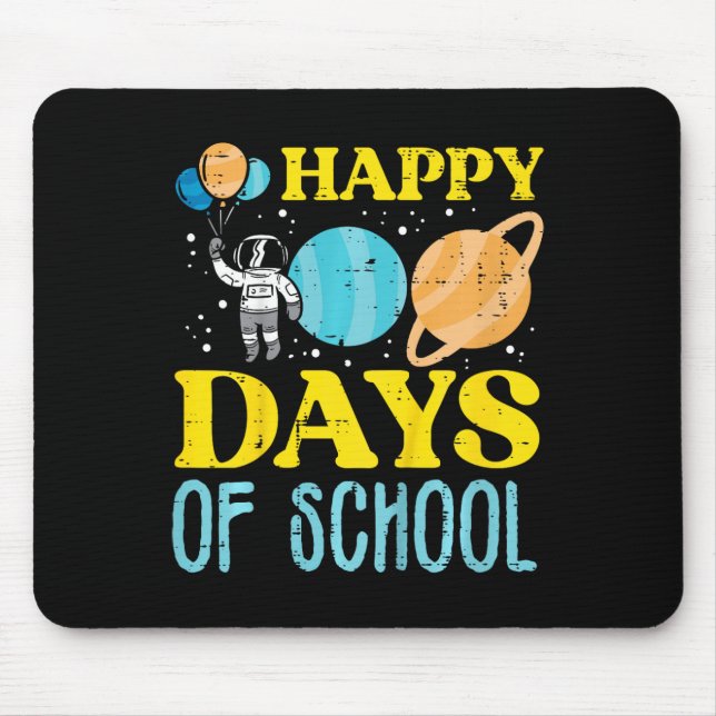 Happy 100 Days Of School Astronaut Planets 100th D Mouse Mat (Front)