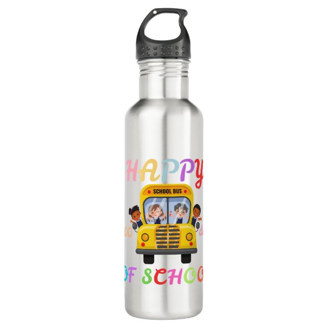 HAPPY 100 DAYS OF SCHOOL, BACK TO SCHOOL 710 ML WATER BOTTLE (Front)