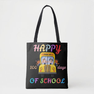HAPPY 100 DAYS OF SCHOOL, BACK TO SCHOOL TOTE BAG