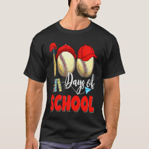 Happy 100 Days Of School Baseball 100 Days Smarter T-Shirt