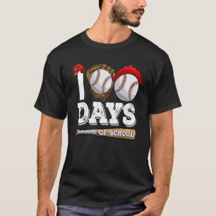 Happy 100 Days Of School Baseball 100 Days Smarter T-Shirt