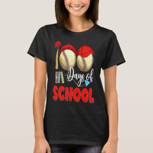Happy 100 Days Of School Baseball 100 Days Smarter T-Shirt