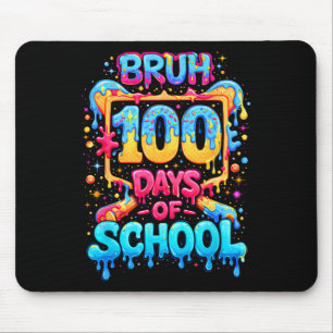 Happy 100 Days Of School Baseball Drip 100th Day O Mouse Mat