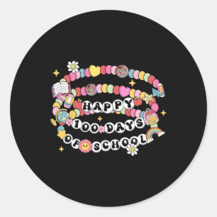 Happy 100 Days Of School Bracelet Teacher Student Classic Round Sticker