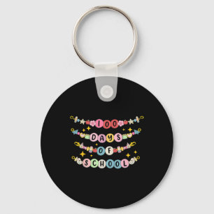 Happy 100 Days Of School Bracelet Teacher Student Key Ring