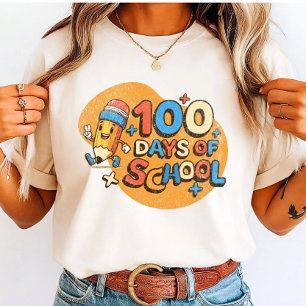 Happy 100 Days of School Celebration Retro Tri-Blend Shirt