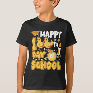 Happy 100 Days Of School Chicken Student Kids Boys T-Shirt