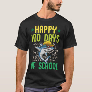 Happy 100 Days Of School Cool Shark Math Teacher T-Shirt