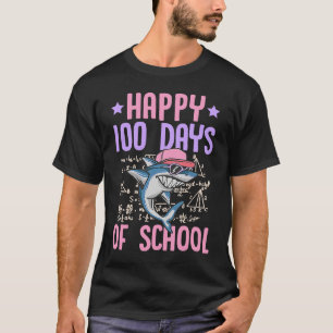 Happy 100 Days Of School Cool Shark Math Teacher T-Shirt